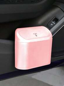 1pc Car Trash Can - Pink - View 1