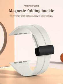 矽膠可折疊扣錶帶適用於Apple Watch - 米色 - 查看 2