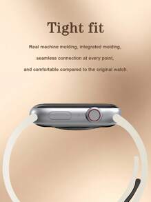 矽膠可折疊扣錶帶適用於Apple Watch - 米色 - 查看 5