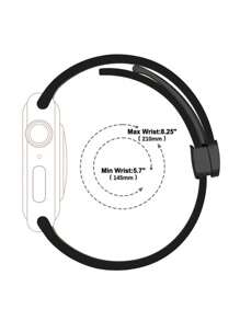 矽膠可折疊扣錶帶適用於Apple Watch - 米色 - 查看 7