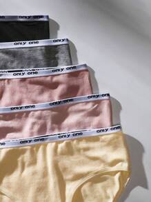 Shein Underwear&Sleepwear Basics 5 paquetes de calzoncillos deportivos con cintura de cinta con letras