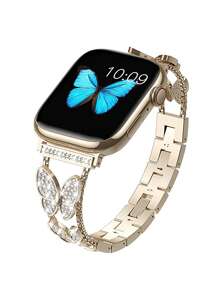 Dây đeo đồng hồ trang trí hình bướm sáng bóng lấp lánh Tương thích với Apple Watch - Rượu sâm banh - Xem 3