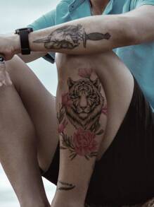 1sheet Tiger Pattern Tattoo Sticker - Multicolor - View 4