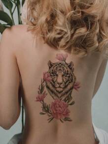 1sheet Tiger Pattern Tattoo Sticker - Multicolor - View 6