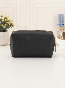 Medium Octagonal Cosmetic Bag, 1Pc Pu Portable Cosmetic Bag Solid Black Octagonal Bag Travel Cosmetic Bag Large Capacity Storage Bag Unisex, Makeup Bag Makeup Pouch Skincare Bag Toiletry Bag Packing Cubes, Cruise Essentials Makeup Bag Storage Makeup Organizer Makeup Case Bags, Makeup Bag, Vanity, Make Up Bag, Storage, Makeup Organizer, Toiletry Bag - Black - View 2