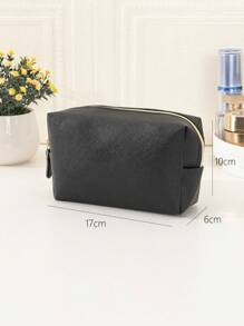Medium Octagonal Cosmetic Bag, 1Pc Pu Portable Cosmetic Bag Solid Black Octagonal Bag Travel Cosmetic Bag Large Capacity Storage Bag Unisex, Makeup Bag Makeup Pouch Skincare Bag Toiletry Bag Packing Cubes, Cruise Essentials Makeup Bag Storage Makeup Organizer Makeup Case Bags, Makeup Bag, Vanity, Make Up Bag, Storage, Makeup Organizer, Toiletry Bag - Black - View 3