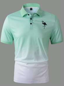 Manfinity RSRT Men Ombre Flamingo Print Polo Shirt