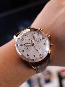 Round Pointer Mechanical Watch - Beige - View 2