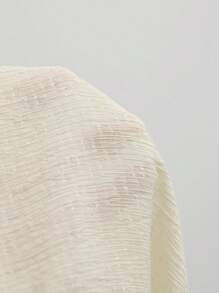 DAZY Solid Open Front Flare Sleeve Coat - Apricot - View 8