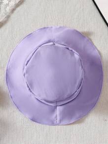 Baby Girl Button Up Belted Top & Shorts & Hat Set - Lilac Purple - View 4