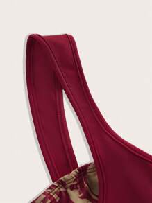 SHEIN ICON 人物与口号图案宽肩带上衣 给我一点时间爱 不要成为别人，做你自己 - 彩色 - 查看 3