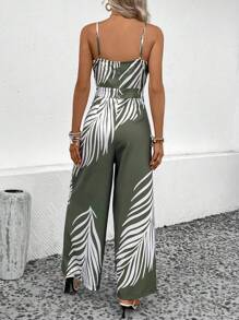 SHEIN VCAY Áo liền quần nữ Nhiệt đới Boho - xanh quân đội - Xem 2
