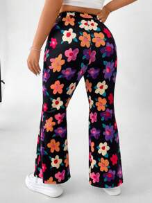 SHEIN Qutie Quần Plus Size Hoa Tất cả trên in Giải trí - Nhiều màu - Xem 2