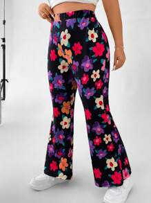 SHEIN Qutie Quần Plus Size Hoa Tất cả trên in Giải trí - Nhiều màu - Xem 7