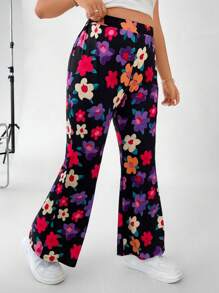 SHEIN Qutie Quần Plus Size Hoa Tất cả trên in Giải trí - Nhiều màu - Xem 8
