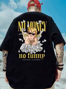 Manfinity VCAY Nam Áo thun Bông Khẩu hiệu & Hình ảnh - màu đen - Xem 1