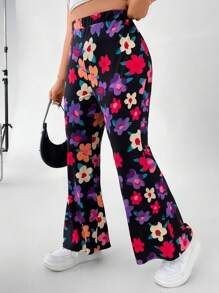 SHEIN Qutie Quần Plus Size Hoa Tất cả trên in Giải trí - Nhiều màu - Xem 4