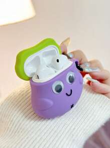 3D卡通茄子設計耳機殼適用於Airpods - 彩色 - 查看 3