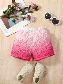 SHEIN Baby Ombre Print Textured Shorts - Multicolor - View 1