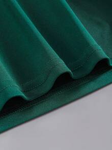 SHEIN EZwear Plus Slogan Graphic Tee - Dark Green - View 4