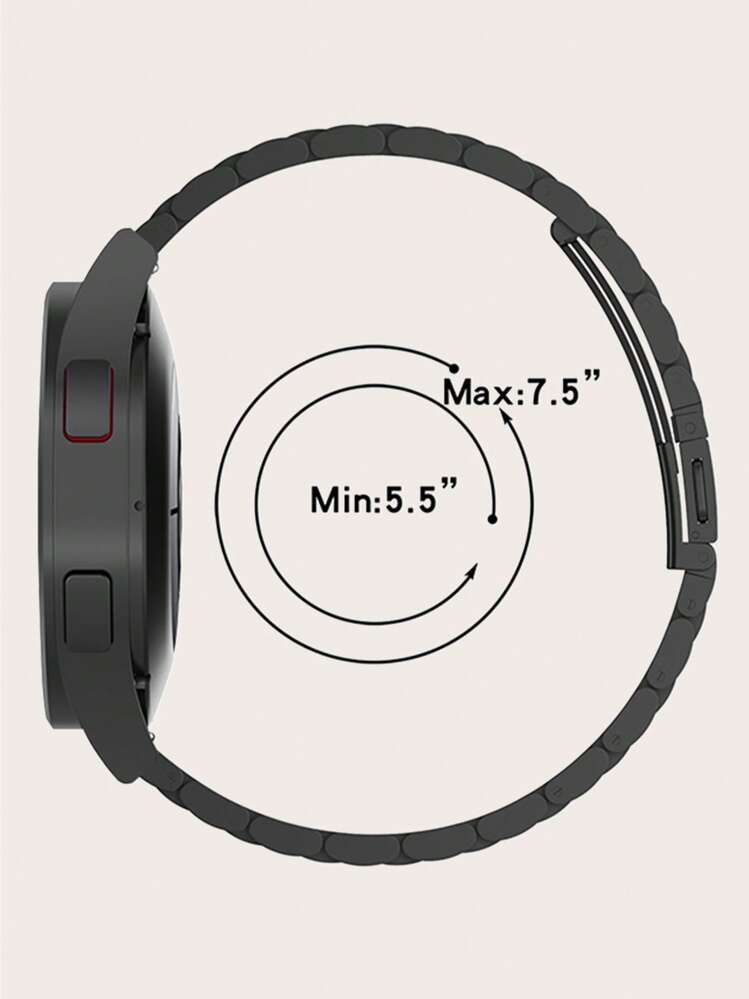 1 条 3 珍珠不锈钢智能手表表带，兼容三星 Galaxy Watch 7/6/5/4 40 毫米/44 毫米、Galaxy 6 Classic 43 毫米/47 毫米、Galaxy 4 Classic 42 毫米/46 毫米 - 黑色 - 查看 4