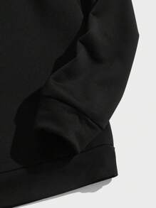 Manfinity VCAY Men Letter Graphic Drawstring Hoodie - Black - View 3