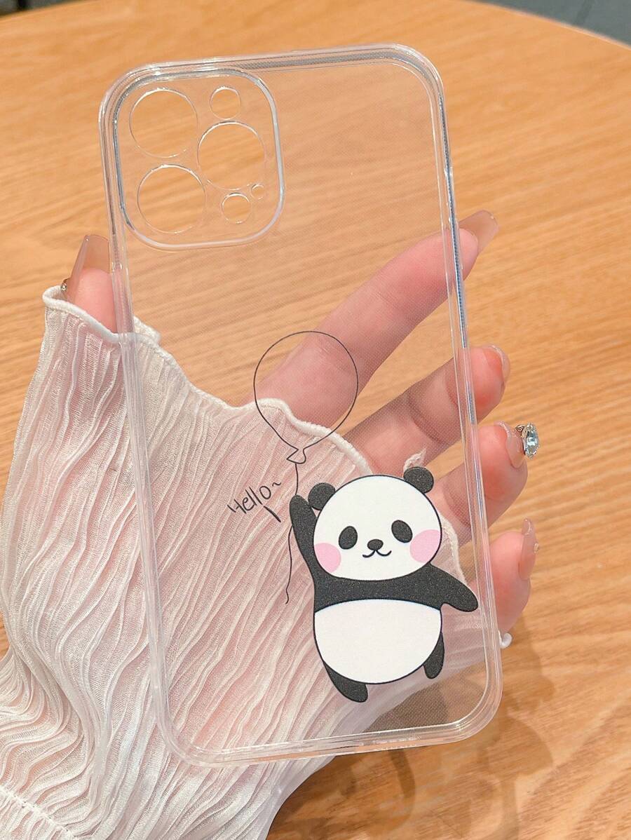 卡通熊貓透明手機殼 - 彩色 - 查看 1