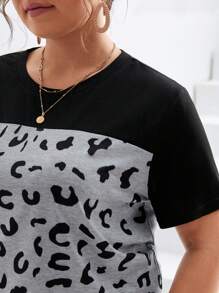 SHEIN Frenchy Áo thun Plus size In hoa Báo Giải trí - Nhiều màu - Xem 6