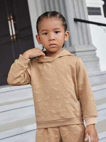 SHEIN 1pc Young Boys' Dinosaur Embossed Hooded Long Sleeve Sports Shirt,Holiday,Summer,Travel