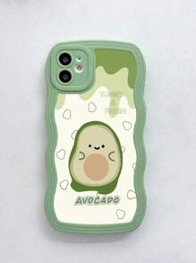Cartoon Avocado Phone Case - Mint Green - View 2