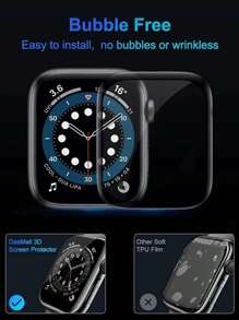 3pcs Watch Screen Protector Black Soft Screen Protector Compatible With Apple Watch Screen Film 45/49/38/40/41/42/44mm, Compatible With Apple Watch Series Ultra/10/9/Se/8/7/6/5/4/3/2/1,Smart Watch Accessories