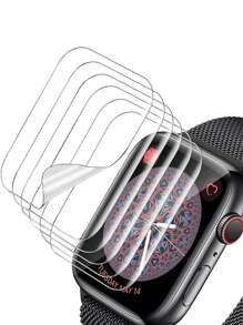 5入組透明TPU軟膜蘋果手錶屏幕保護貼，適用於蘋果手錶38/40/41/42/44/45/49mm系列SE / 7/6/5/4/3/2/1，智能手錶配件 - 無色 - 查看 2