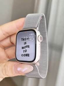 1 Stück Silber Milanaise Armband kompatibel mit Apple Watch Ultra 49mm 46mm 45mm 44mm 45mm 42mm 41mm 40mm, Edelstahl Metall atmungsaktives Uhrenarmband kompatibel mith 11 10 9 8 7 6 5 4 3 2 1 SE Ultra, modisches Smartwatch Armband kompatibel mit Apple Watch Bändern - Silber - Übersicht 3