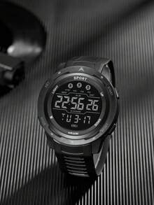 Đồng hồ điện tử chống nước cho nam - màu đen - Xem 3