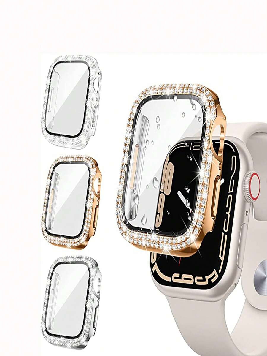 3 cái/bộ Vỏ & Phim Dual Diamond 2 trong 1 Tương thích với Apple Watch - Nhiều màu - Xem 1