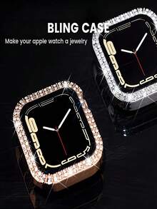 3 cái/bộ Vỏ & Phim Dual Diamond 2 trong 1 Tương thích với Apple Watch - Nhiều màu - Xem 3