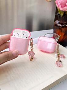 Flower Decor Case Compatible With AirPods - Pink - View 1