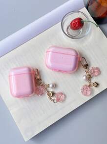 Flower Decor Case Compatible With AirPods - Pink - View 4