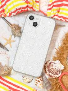 海龜圖案透明手機殼 - 白色 - 查看 1