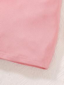 Baby Girl Heart Print Tank Dress - Pink - View 5