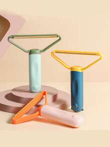 1pc Random Color Portable Pet Hair Remover Brush, Easy To Use Pet Hair Remover Brush For Cat, Dog For Cleaning - Multicolor - View 1