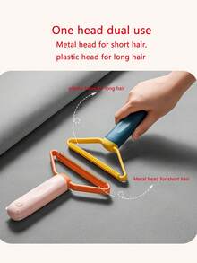 1pc Random Color Portable Pet Hair Remover Brush, Easy To Use Pet Hair Remover Brush For Cat, Dog For Cleaning - Multicolor - View 3