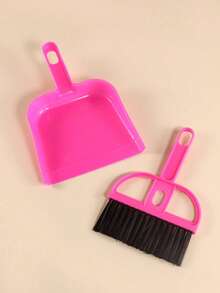 1pc Pet Waste Cleaning Broom & 1pc Dustpan, Random Color Portable Broom & Dustpan Set For Dog And Cat For All Season - Blue - View 7