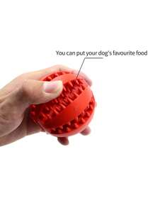 1pc Random Color Durable Pet Chew Toy, Round Ball Shaped Pet Chew Toy For Dog For Playing - Multicolor - View 2