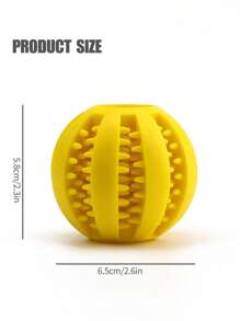 1pc Random Color Durable Pet Chew Toy, Round Ball Shaped Pet Chew Toy For Dog For Playing - Multicolor - View 5