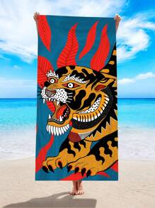 Magdalena Parfieniuk 1pc Tiger Pattern Beach Towel - Multicolor - View 1
