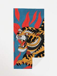 Magdalena Parfieniuk 1pc Tiger Pattern Beach Towel - Multicolor - View 2