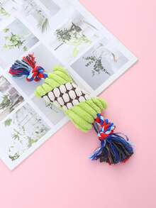 1pc Creative Bone Shaped Random Color Pet Sound Toy, Cute Soundable Pet Sound Toy For Dog For Playing - Multicolor - View 3