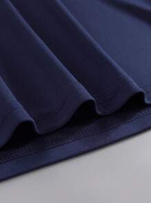 SHEIN LUNE Plus Coffee And Slogan Graphic Tee - Navy Blue - View 3