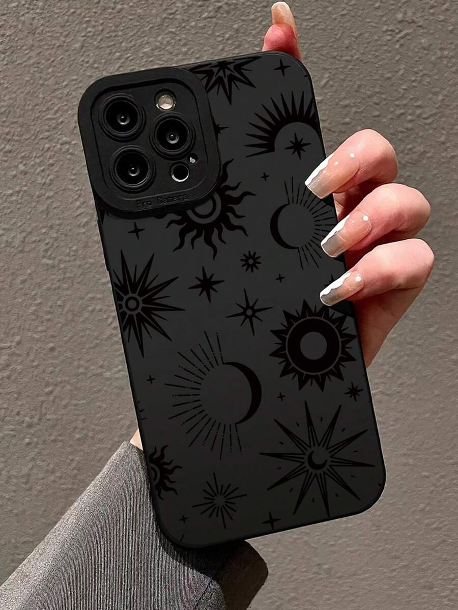 Handyhülle mit Sonnen und Mondmuster, kompatibel mit iPhone 15/15Pro/15Plus/15Promax - Verschiedenfarbig - Übersicht 1